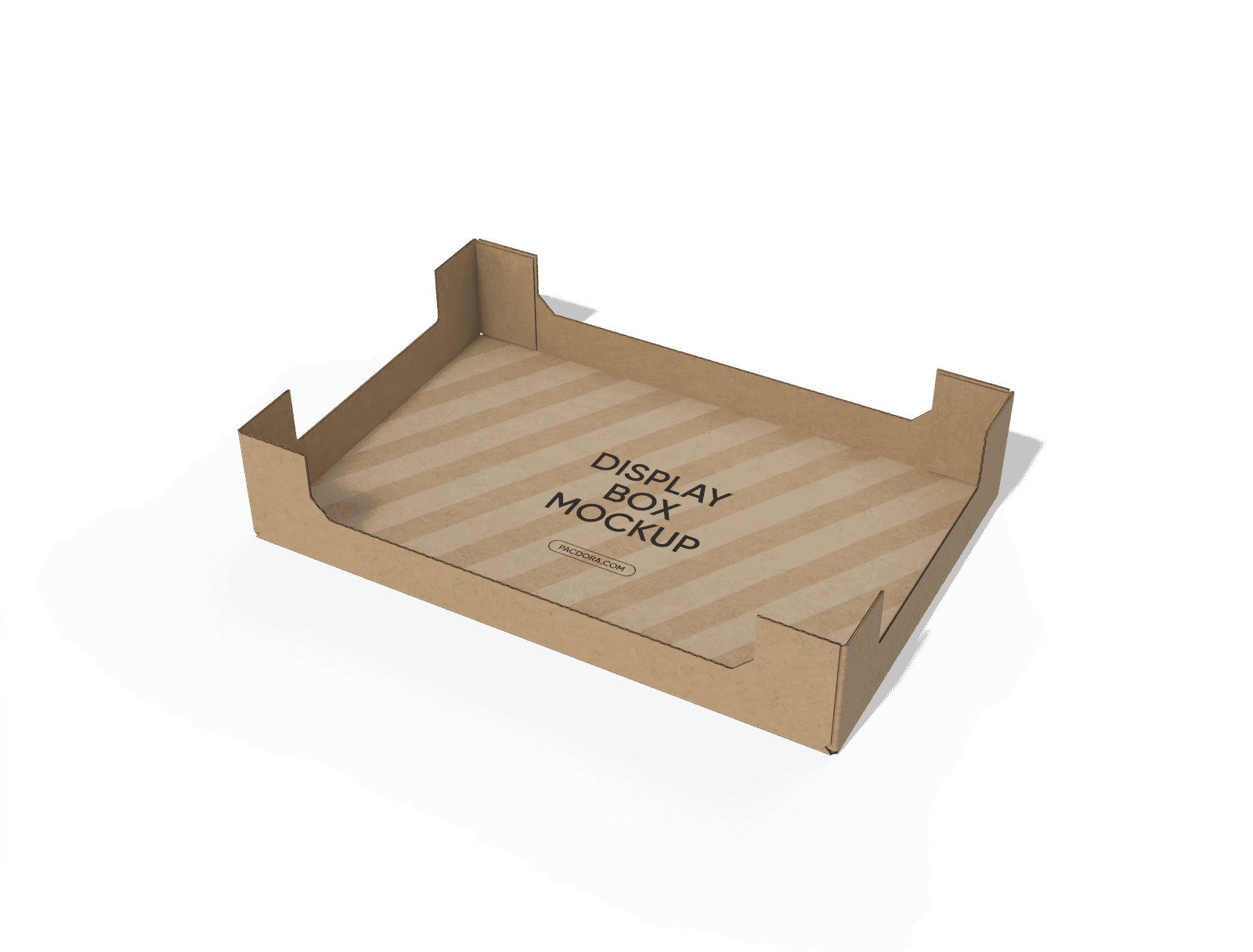 FEFCO 0770 open sided tray box, 3B katlanmış hâli