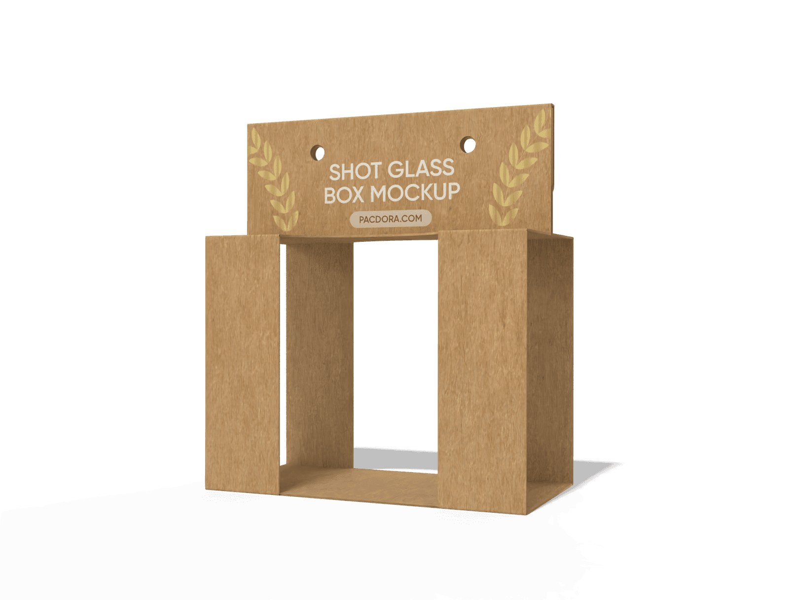 Kraft paper shot glass box مطوية بالأبعاد الثلاثية