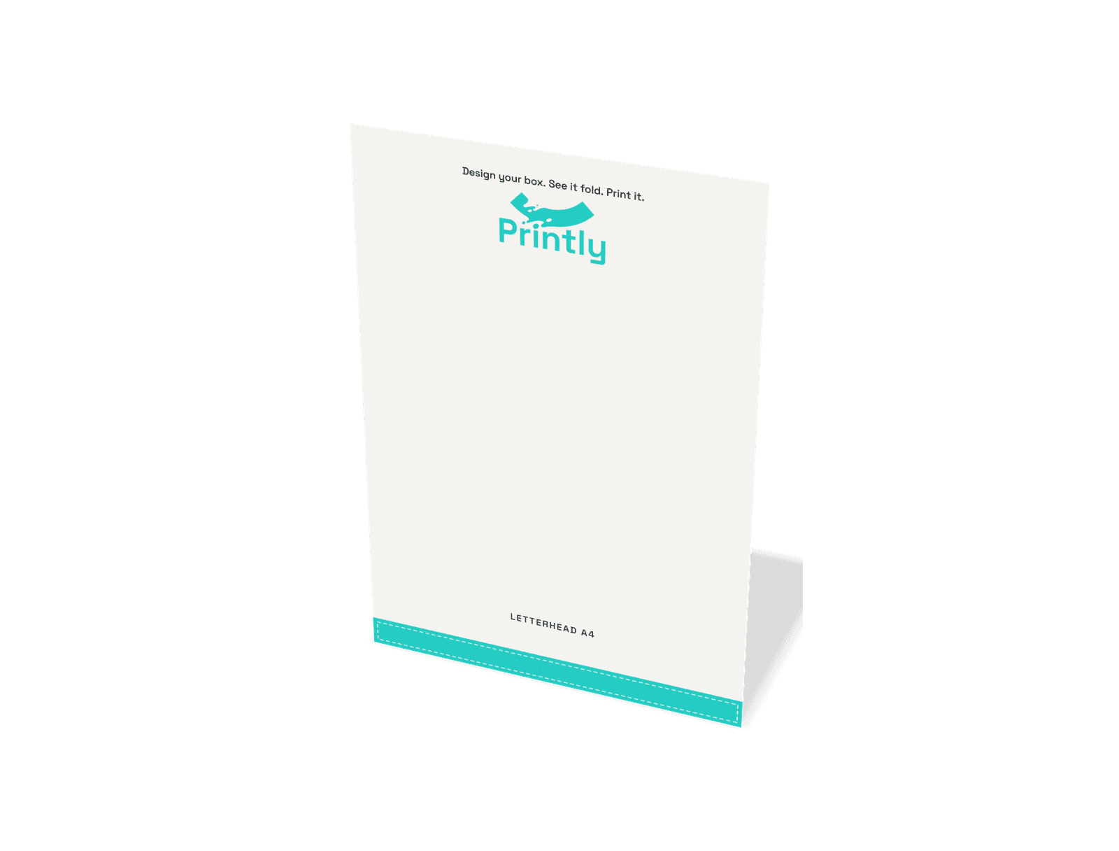 Letterhead A4 (210 x 297 mm) folded in 3D