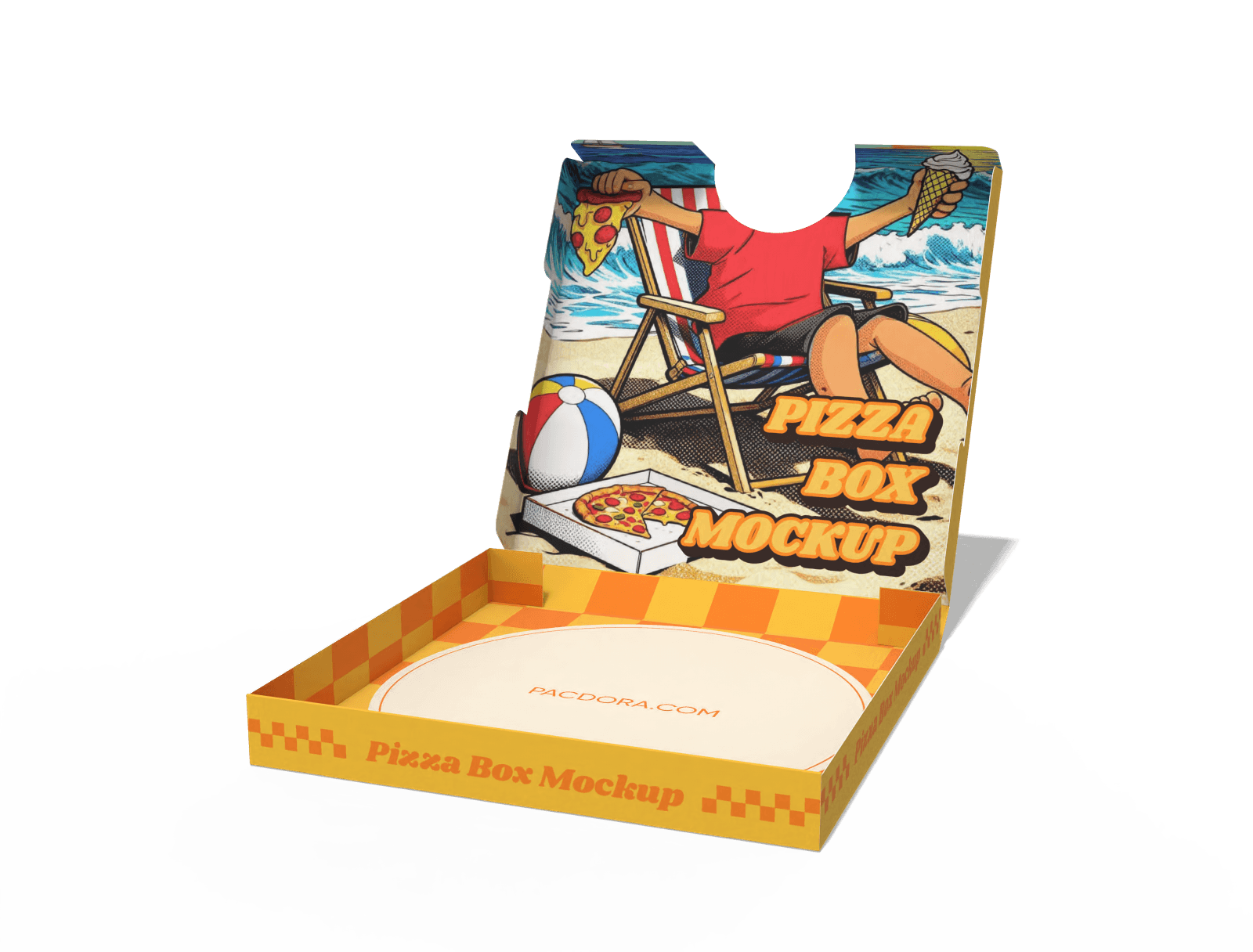 Pizza box folded in 3D