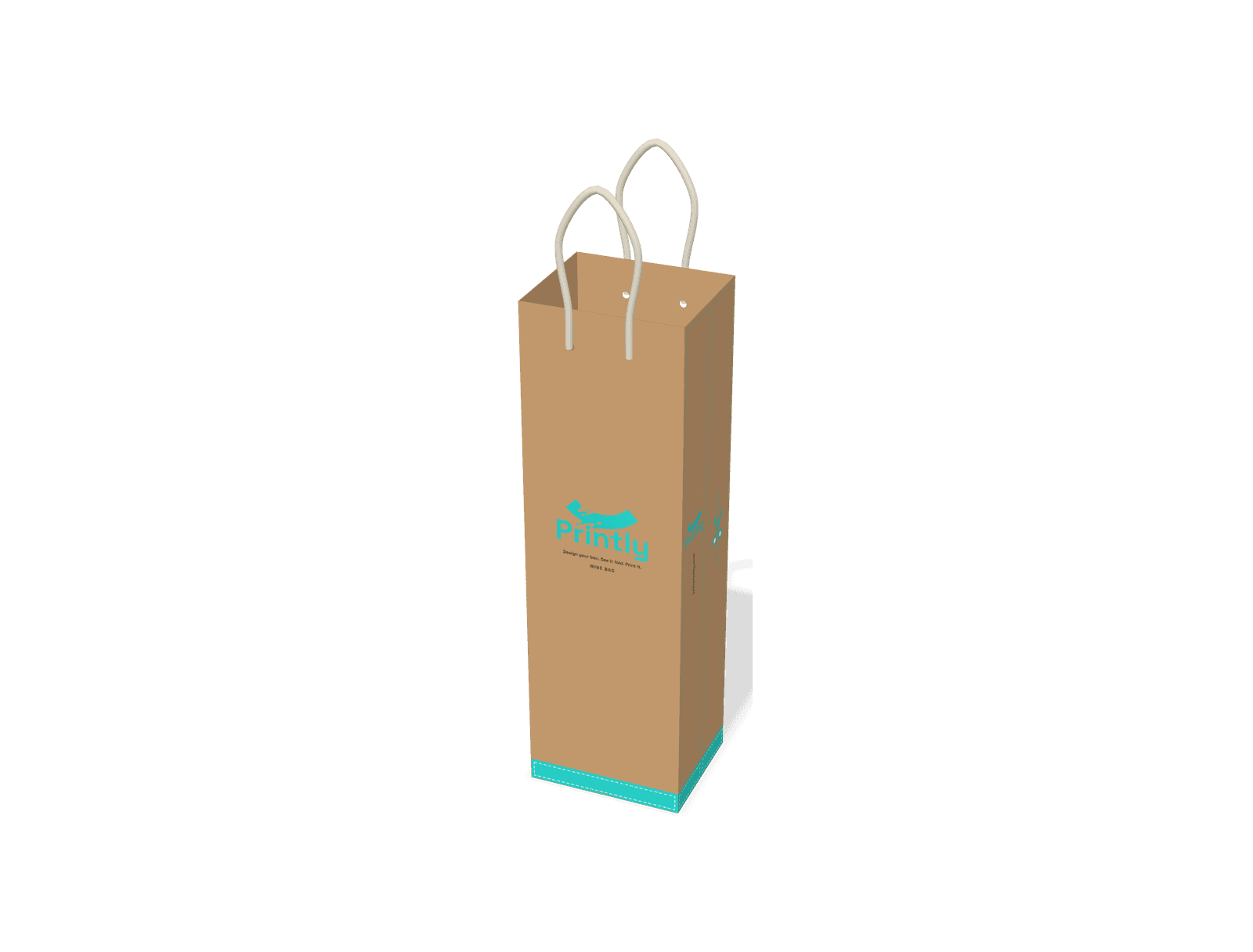 Wine bag, rope handles, 110 x 90 x 360 mm